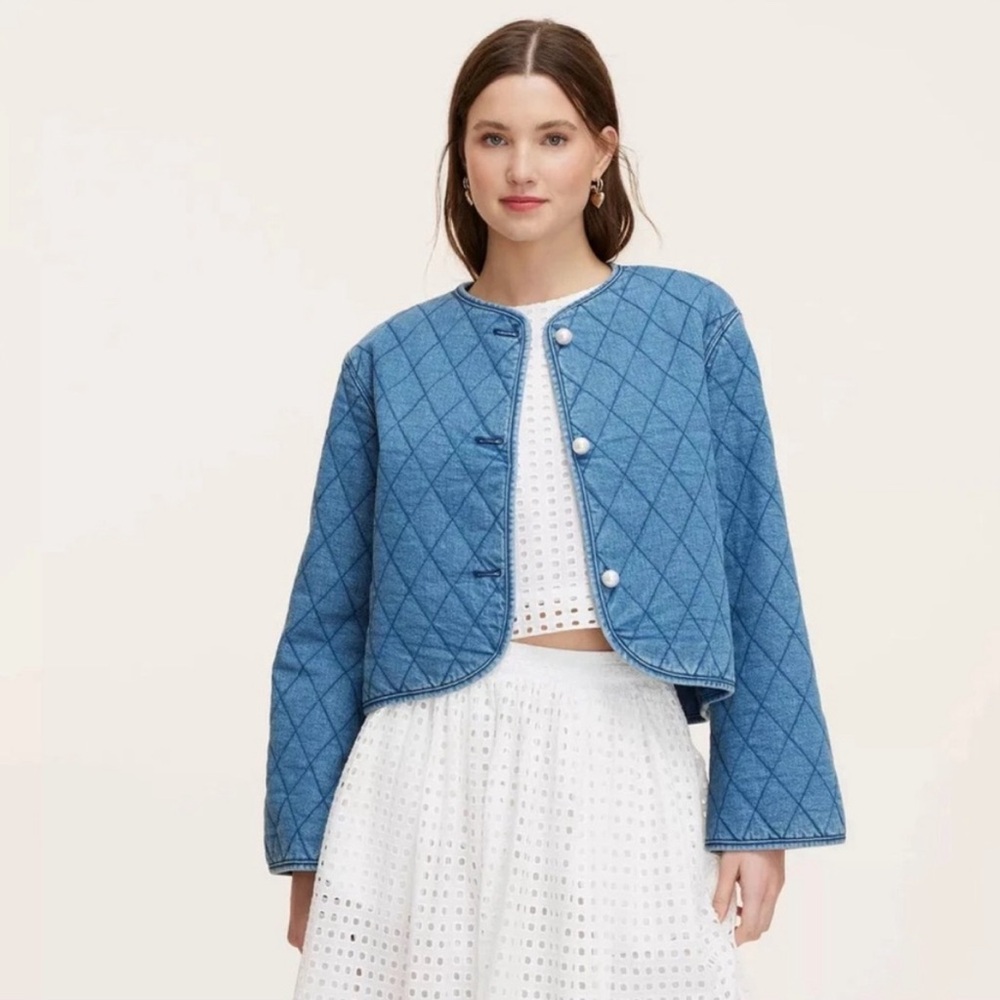 Kate Spade x Target Blue Quilted Jean Jacket
